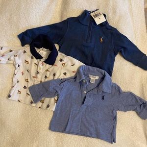 Ralph Lauren three piece shirt and sweater set 3m/6m